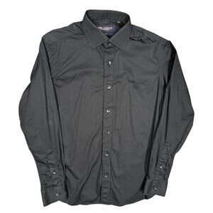 Spier & Mackay Dress Shirt Long Sleeve Black Mens Slim Fit 15 Small